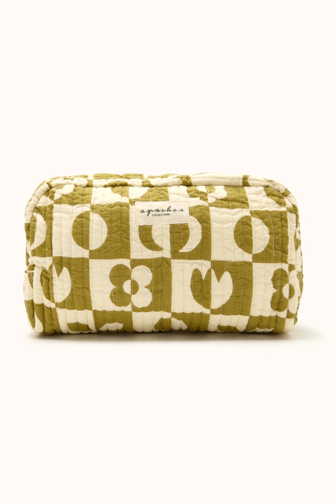 Grande Trousse 'Gayane' Damier Tobacco | APACHES COLLECTIONS