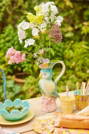 Pichet Oiseau en céramique Menthe | RICE