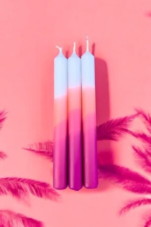 Bougies Dip Dye Néon 'Triple Eggplant' | PINK STORIES