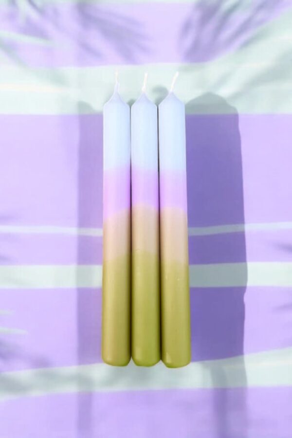Bougies Dip Dye Néon 'Triple Matcha' | PINK STORIES