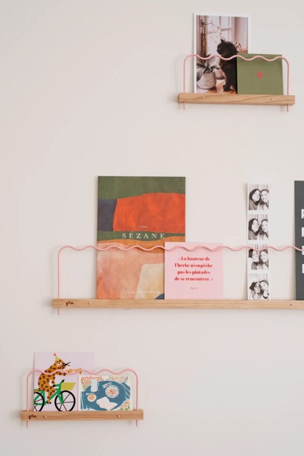 Duo d'étagères décoratives Super-Poses Onde Rose Clair PM | GLLU