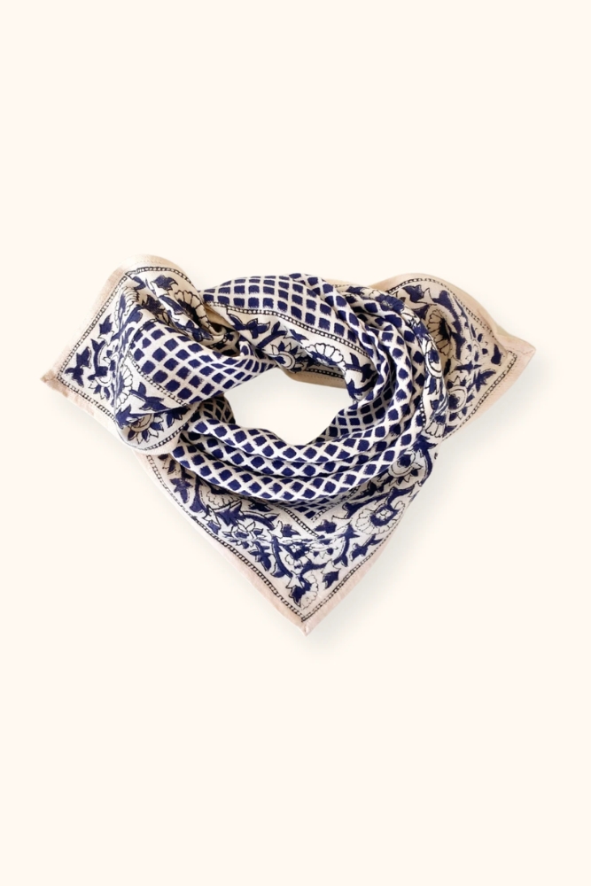 Petit foulard Manika 'Mosaïc' Graphite | APACHES COLLECTIONS