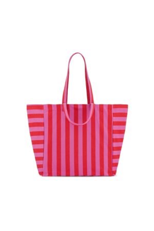 Sac cabas 'Elisa' Rayures Orchidée / Rouge | ROSE IN APRIL