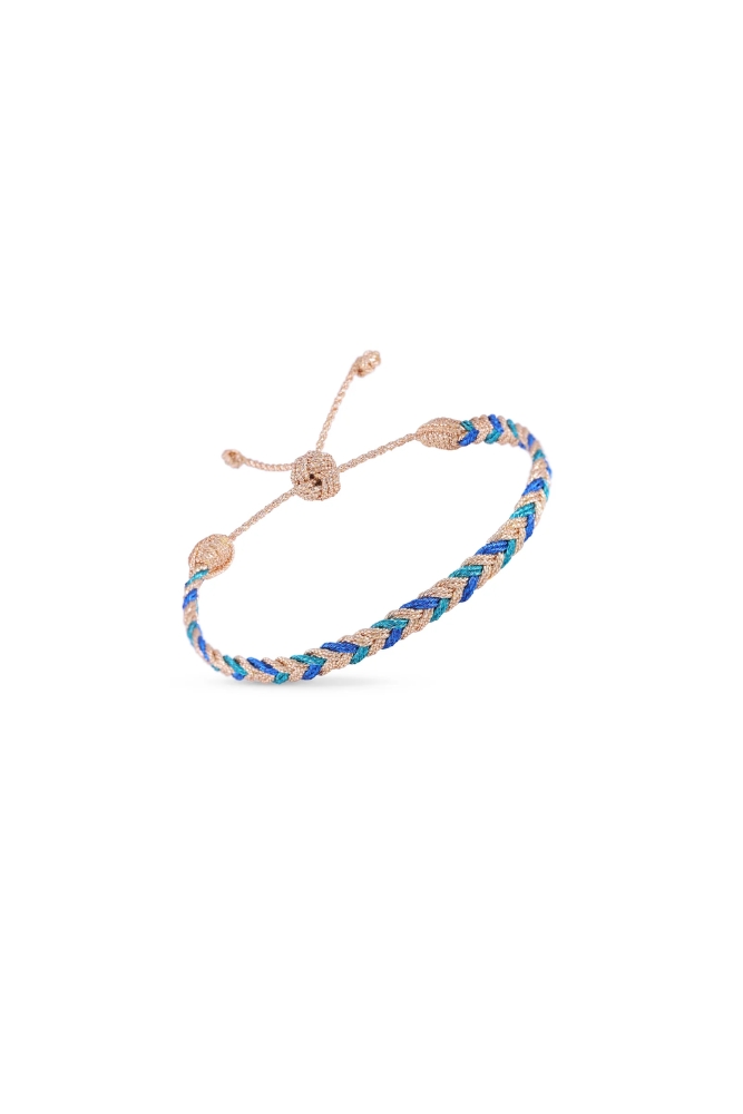 Bracelet 'Eya' n°2 Peach Bright Blue | MAAŸAZ