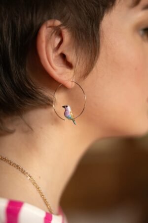 Petites créoles Oiseau Rollier | NACH BIJOUX