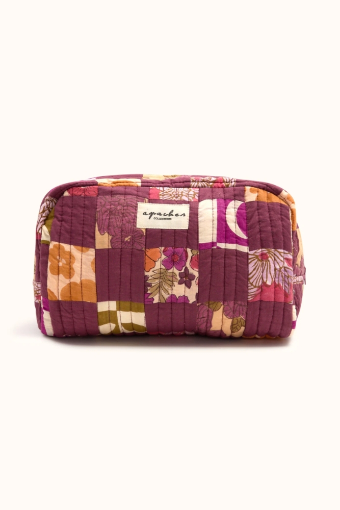 Grande Trousse 'Gayane' Patchwork Aubergine | APACHES COLLECTIONS