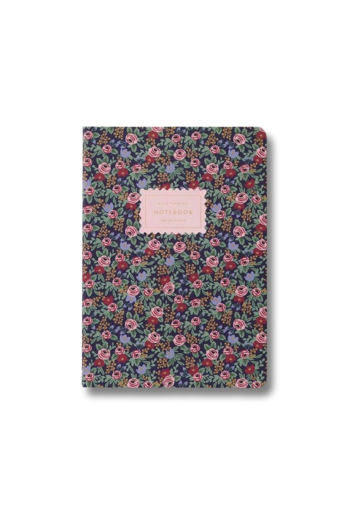 Cahier 'Rosa' Bleu Nuit | RIFLE PAPER CO