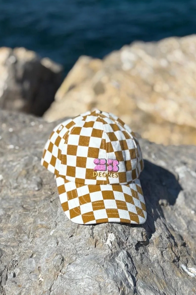 Casquette 'Damier' Caramel 2025 | ROSE IN APRIL X 23 DEGRÉS