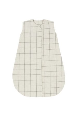 Gigoteuse légère 'L1N0' en lin français Charcoal Grid | NOBODINOZ