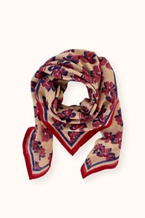 Grand foulard Dupatta 'Violetta' Macadamia | APACHES COLLECTIONS