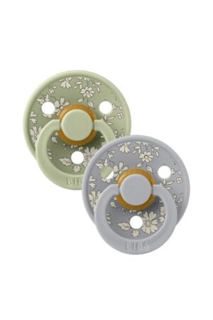 Pack de 2 Tétines rondes en latex 'Colour' Capel Sage Mix | BIBS X LIBERTY