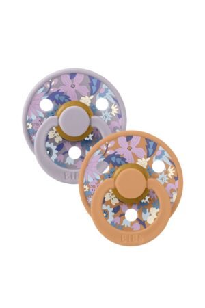 Pack de 2 Tétines rondes en latex 'Colour' June Blossom - Pumpkin Mix | BIBS X LIBERTY