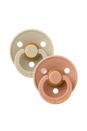 Pack de 2 Tétines rondes en latex 'Colour' Vanilla / Peach | BIBS