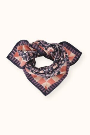 Petit foulard Manika 'Cactus' Navy | APACHES COLLECTIONS