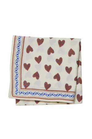Foulard indien 'Coeur sauvage' Ecru | BONHEUR DU JOUR
