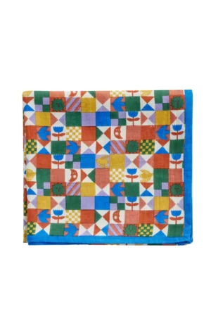 Foulard indien 'Patchy' Blue | BONHEUR DU JOUR