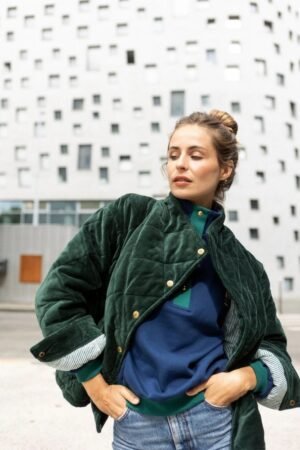 Veste 'Kapur' Velours lisse Forest | APACHES COLLECTIONS