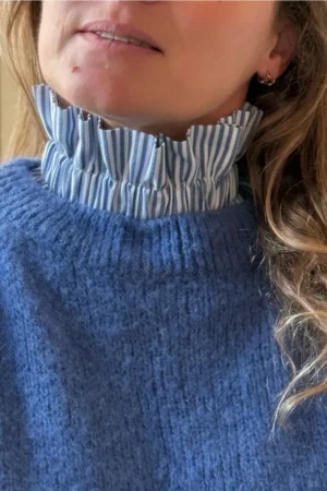 Col amovible Rayé Bleu | MA PRUNE CÉLESTE