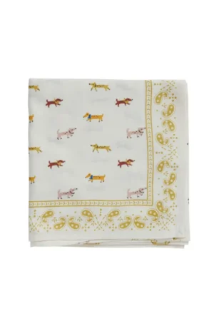 Foulard indien 'Teckel' Écru | BONHEUR DU JOUR