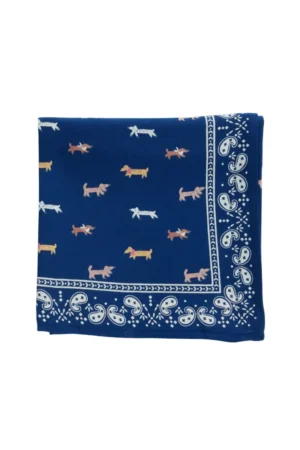Foulard indien 'Teckel' Indigo | BONHEUR DU JOUR