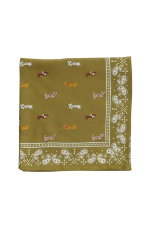 Foulard indien 'Teckel' Olive | BONHEUR DU JOUR
