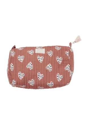 Grande trousse de toilette 'Coeur Sauvage' Terracotta | BONHEUR DU JOUR