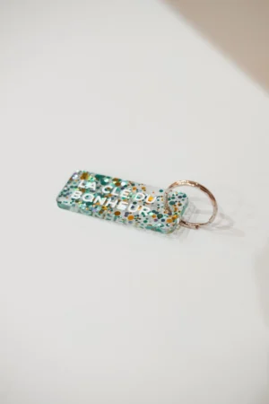 Porte-clés 'La clé du bonheur' Bleu-Or-Vert | PLUS DE LOVE
