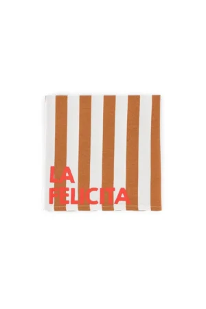 Serviette de table 'Joséphine' Rayures Pecan 'La Felicita' | ROSE IN APRIL