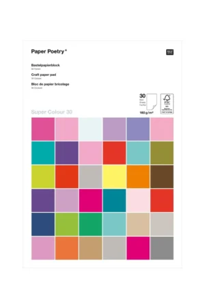 Bloc de 30 feuilles A4 160g/m² 'Super Colour' | RICO DESIGN