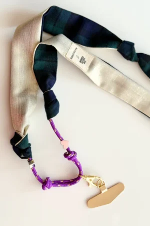 Cordon de téléphone Tartan vert | MARIE STAREK X MA PRUNE CELESTE X MOUFLETTE