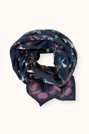 Foulard Latika 'Cerisier' Navy | APACHES COLLECTIONS