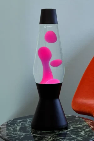 Lampe à lave 'Astro' Noir mat Transparent-Rose | MATHMOS