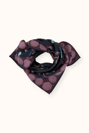 Petit foulard Manika 'Cerisier' Navy | APACHES COLLECTIONS