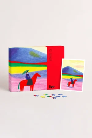 Puzzle 'Cheval rouge' par Anne Laval | JIGO ATELIER