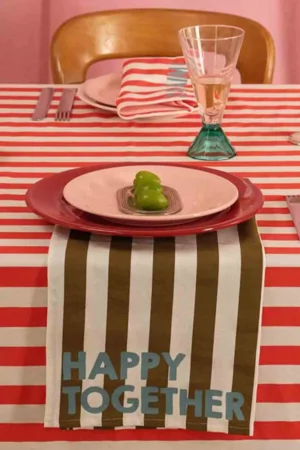Serviette de table 'Joséphine' Rayures Olive 'Happy Together' | ROSE IN APRIL