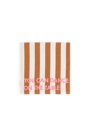Serviette de table 'Joséphine' Rayures Pecan 'You can dance on the table' | ROSE IN APRIL