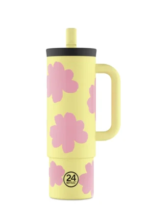 Straw Cup isotherme en inox 'Daydreaming yellow' | 24 BOTTLES