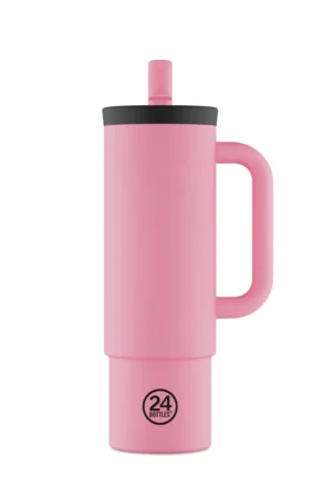 Straw Cup isotherme en inox 'Flamingo' | 24 BOTTLES