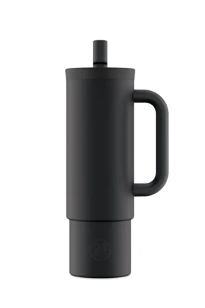 Straw Cup isotherme en inox 'Tuxedo black' | 24 BOTTLES