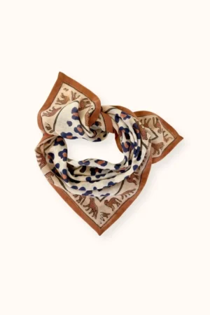 Petit foulard Dupitta 'Léopard' Rust | APACHES COLLECTIONS