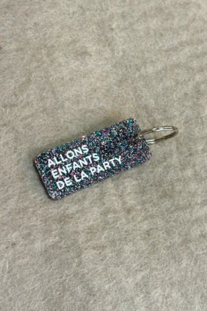Porte-clés pailleté 'Allons enfants de la party' Noir multico | PLUS DE LOVE