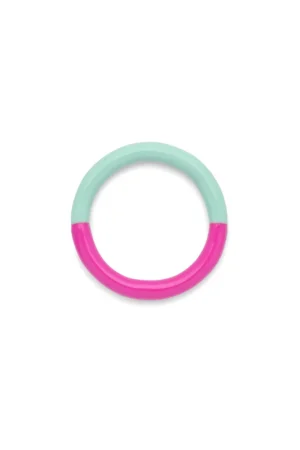 Bague 'Double Color' Electric Fuchsia Pink/Mint | LULU COPENHAGEN