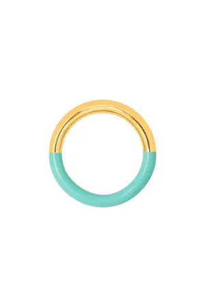 Bague 'Double Color' Gold plated/Mint | LULU COPENHAGEN
