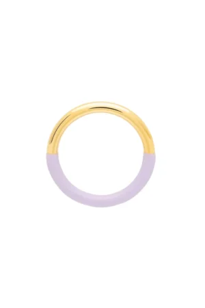 Bague 'Double Color' Gold plated/Purple | LULU COPENHAGEN