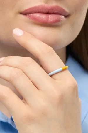 Bague 'Double Color' Skyride Blue/Sunflower | LULU COPENHAGEN