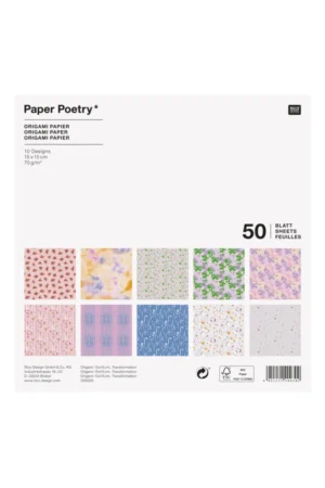 Papier origami 'Transformation' 50 feuilles 15x15cm | RICO DESIGN