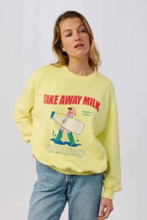Sweat d'allaitement 'Take away milk' Jaune | TAJINEBANANE
