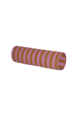 Coussin traversin 'Vibes' Pink Curry Stripes | NOBODINOZ