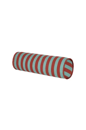 Coussin traversin 'Vibes' Red teal green stripes | NOBODINOZ