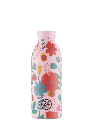 Gourde isotherme Clima en inox 'Bloom bloom pink' | 24 BOTTLES